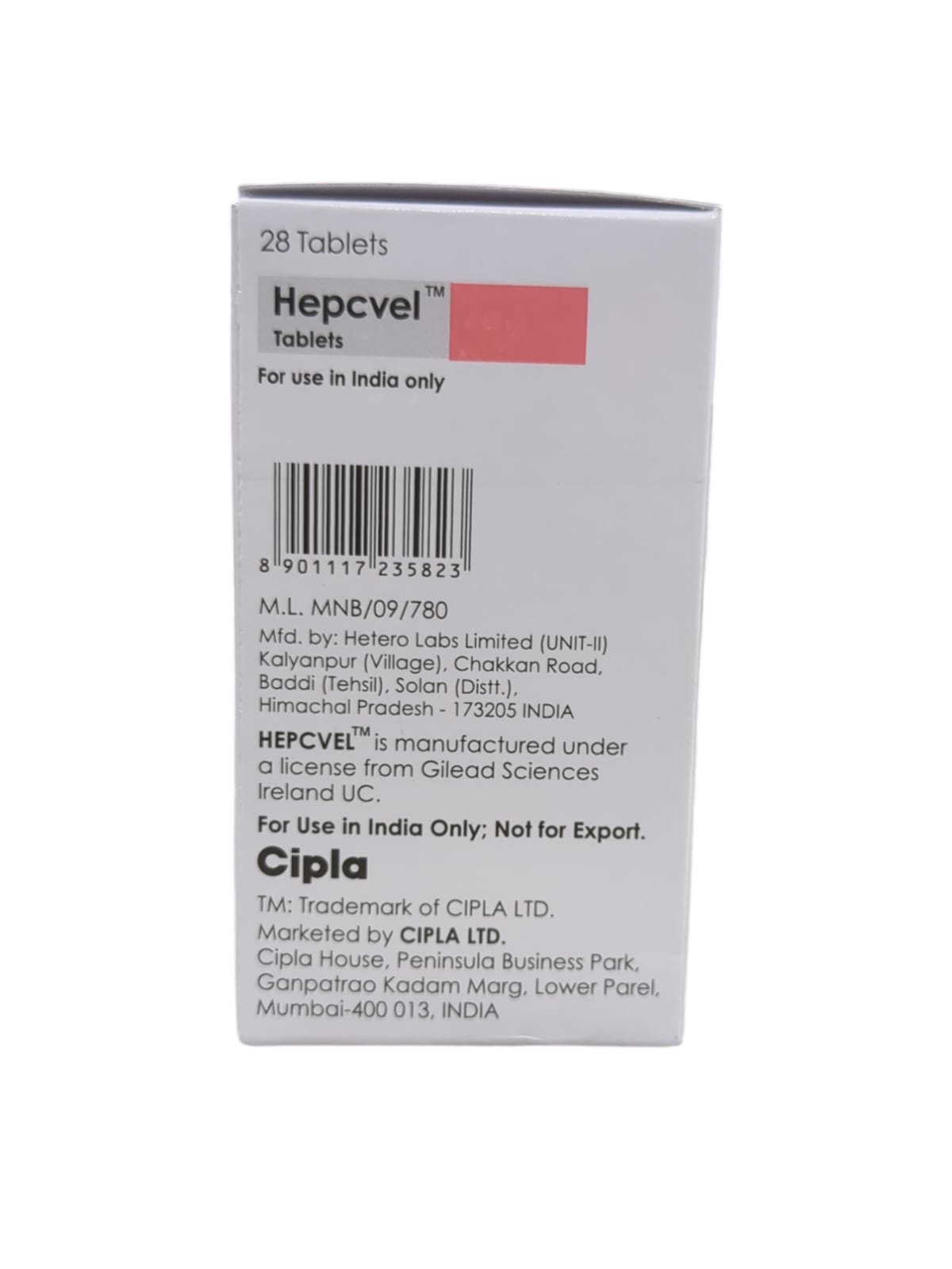 Hepcvel 400mg/100mg Tablet