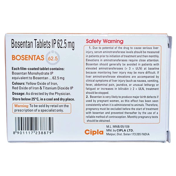 Bosentas 62.5mg Tablet