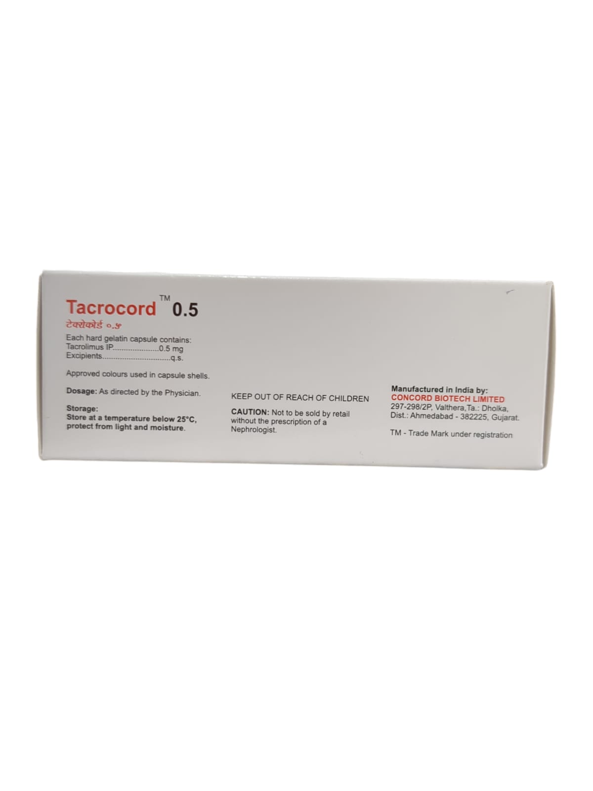 Tacrocord 0.5mg Tablet